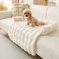 Beige CloudNest thermal pet mat – 75×75cm non-slip plush mat for all pets
