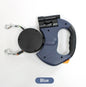 Blue DualWalk LED retractable dual-head pet leash for dogs and cats