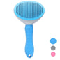 Blue GroomPro self-cleaning pet grooming brush for short to medium coats — cats and dogs

