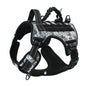 Camouflage black TactiPet no-pull tactical pet harness – weather-resistant nylon