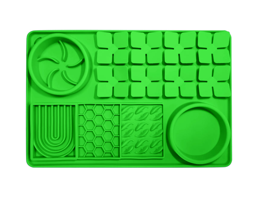 Custom colour LickLux Pro slow feeder mat – unique mixed tone food-grade silicone