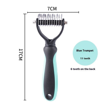 Double-sided stainless steel pet grooming comb – all coat types