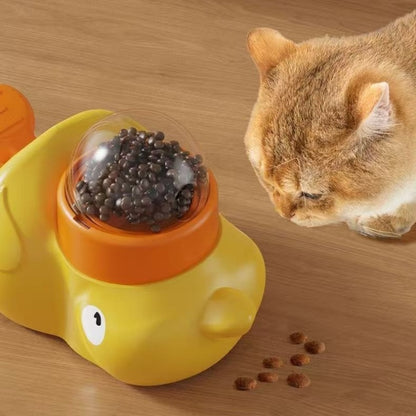 Duck treat dispenser interactive toy for cats and dogs – hero shot