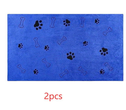 FluffDry blue 2-pack microfiber pet bath towels — great value for multi-pet households

