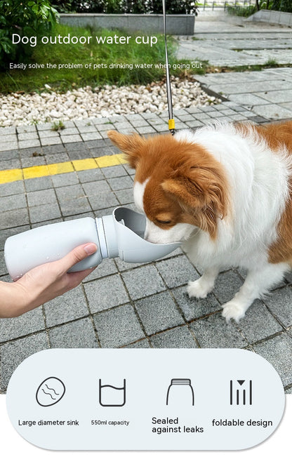FoldSip portable dog water bottle folded flat – fits in pocket or backpack for outdoor walks
