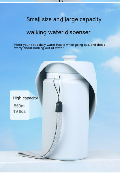 FoldSip silicone dog water bottle top view showing wide opening – easy fill and clean design
