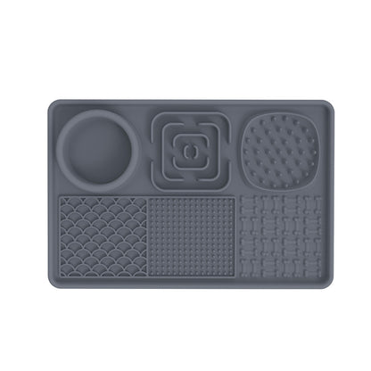 Gray rectangle PawPace slow feeder mat – 30×20cm for medium to large dogs