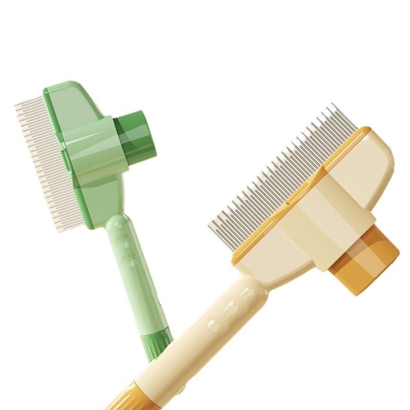 Green 2-pack EasyGroom self-cleaning pet comb set for dogs cats and small animals — value pack for multi-pet households
