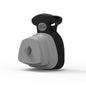 Grey foldable dog poop bag dispenser open position showing silicone scoop – PawClean Pro large size dog waste picker
