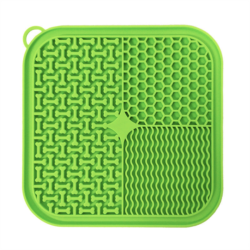 GroveBowl slow feeder in green – sage green silicone dog bowl with deep grooves
