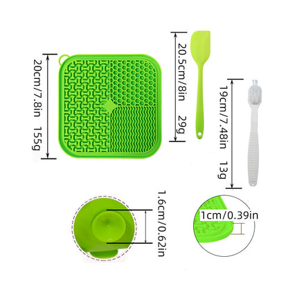 GroveBowl slow feeder with silicone scraper tool – peanut butter lick mat bundle for dogs
