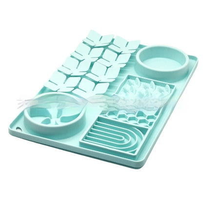 LickLux Pro slow feeder mat with suction cup base on bathroom tile – bath-time distraction