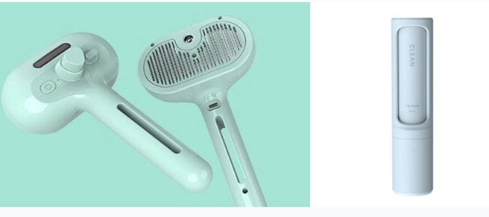 One-touch self-cleaning slicker brush for dog and cat fur