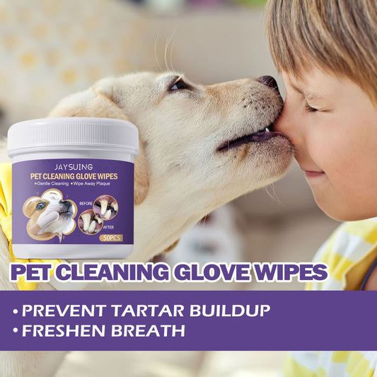 PawFresh pet dental finger wipes 50-pack front view on white background

