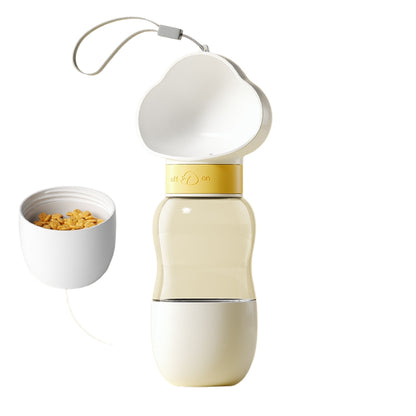 PawGo 2-in-1 dog water bottle in white – BPA-free portable pet hydration bottle
