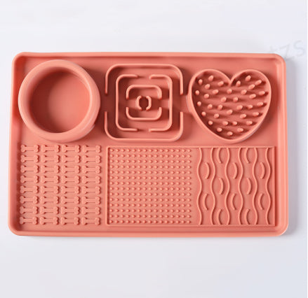 Pink PawPace slow feeder silicone lick mat – BPA-free dishwasher safe