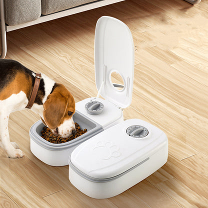 Pink double meal gravity pet dispenser – ideal for multi-pet households