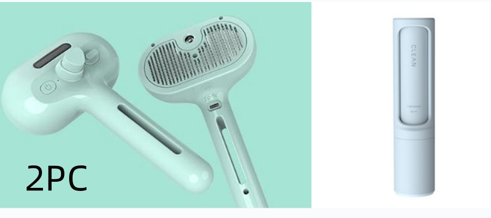 Pink self-cleaning mist spray grooming brush for pets