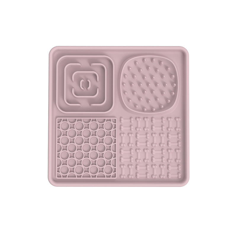 Pink square PawPace slow feeder mat – 20×20cm for small to medium dogs