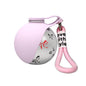 Pink with prints stainless steel dog water bottle – 285ml BPA-free silicone