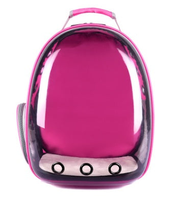 Purple space capsule pet bubble backpack for cats and rabbits