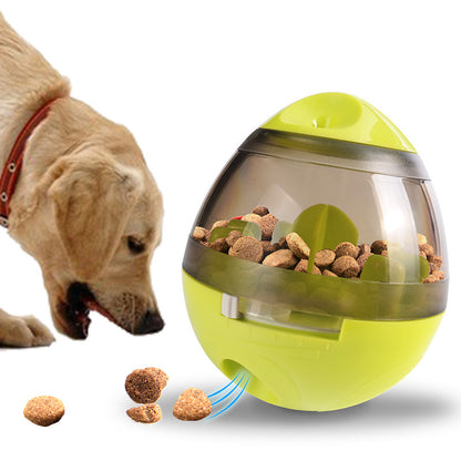 RollReward pet treat dispenser ball for dogs and cats — full product front view on white background showing green and pink variants

