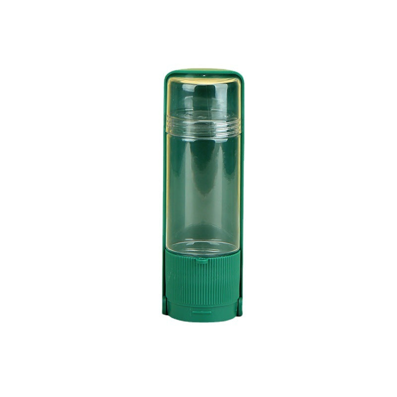 SipSnack 2-in-1 pet bottle with drawer-style food compartment open showing 80ml dry food storage