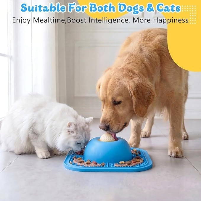 SlowBowl pet slow feeder bowl all colour variants flat lay — black blue gray orange red resin feeding bowls for dogs and cats

