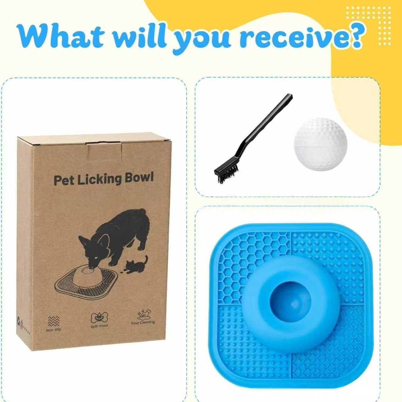 SlowBowl slow feeder bowl in use with dog eating kibble — mealtime enrichment and digestion aid for pets

