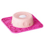 Two-tone red and pink SlowSip silicone lick bowl Ocean enlarged for dogs — non-slip base slow feeder

